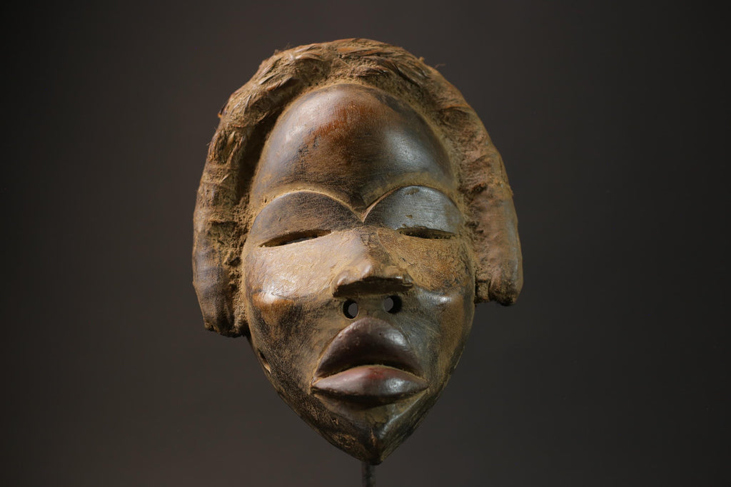 African Tribal Face Mask Wood Hand Carved Wall Hanging Kuba Dan Mask Masks for wall-G2604
