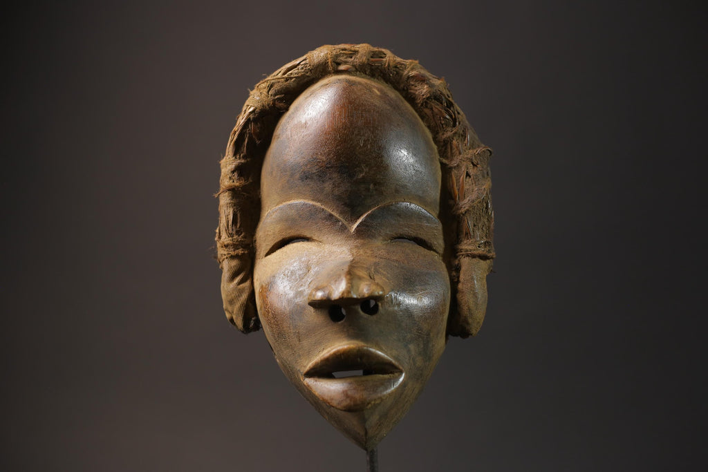 African Mask for wall Wooden folk art Vintage Hand Carved Dan Mask Masks for wall-G2611