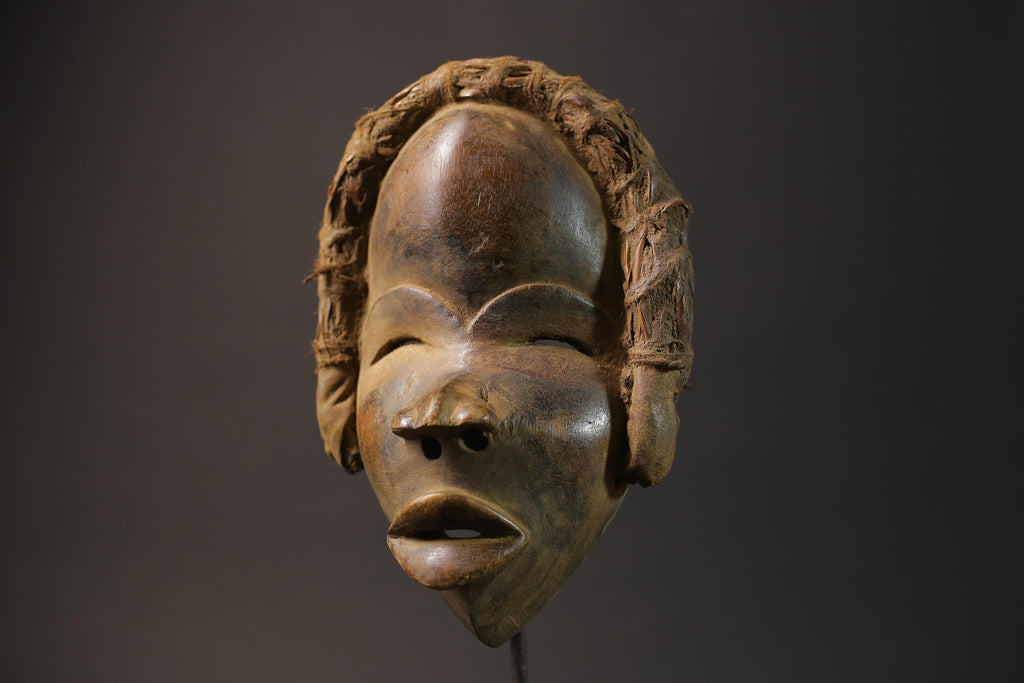 African Mask for wall Wooden folk art Vintage Hand Carved Dan Mask Masks for wall-G2611