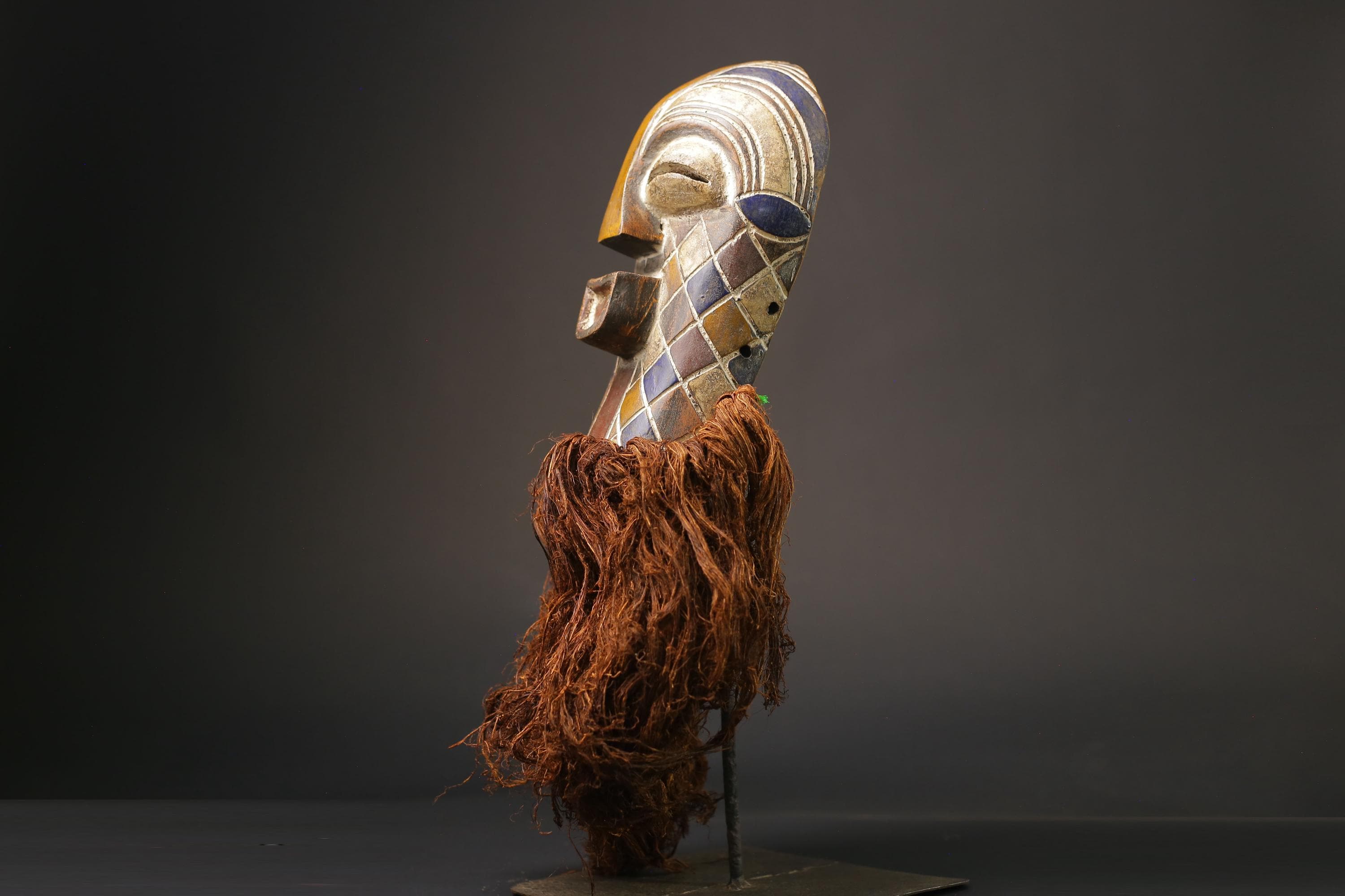 African wood mask Collectibles Home Decor Masque Songya Masks for wall-G2615