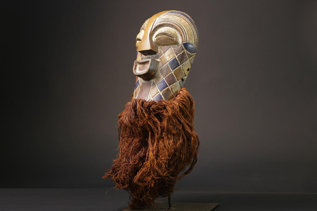 African wood mask Collectibles Home Decor Masque Songya Masks for wall-G2615