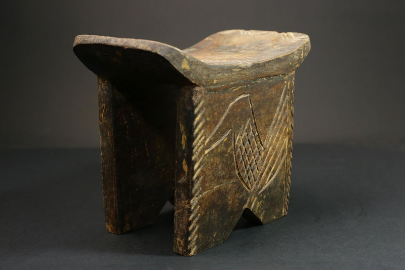 African Tribal African Art African Senufo stool wooden Home Décor statue-G1239