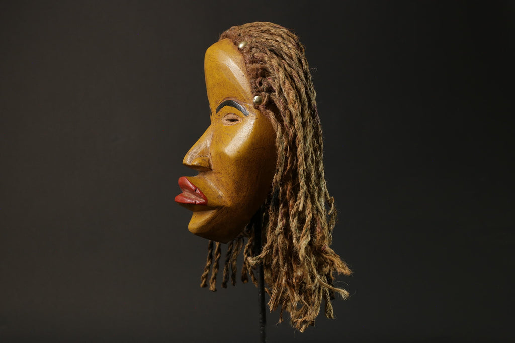 African wood mask antiques Dan Kran also Dan Ngere or Dan Masks for wall-G2846