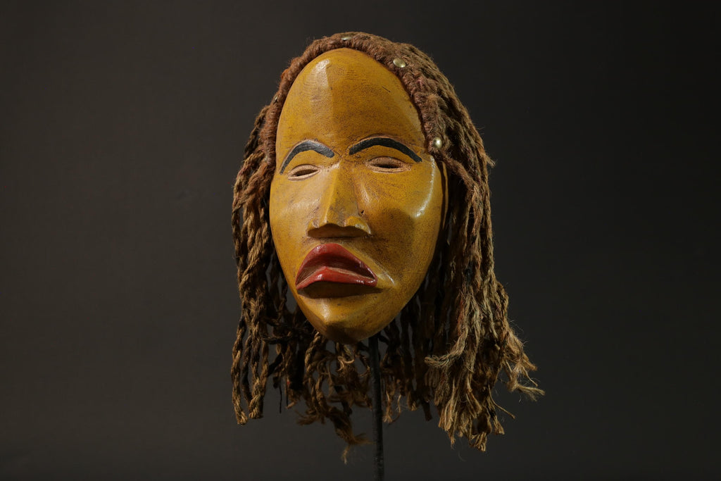 African wood mask antiques Dan Kran also Dan Ngere or Dan Masks for wall-G2846