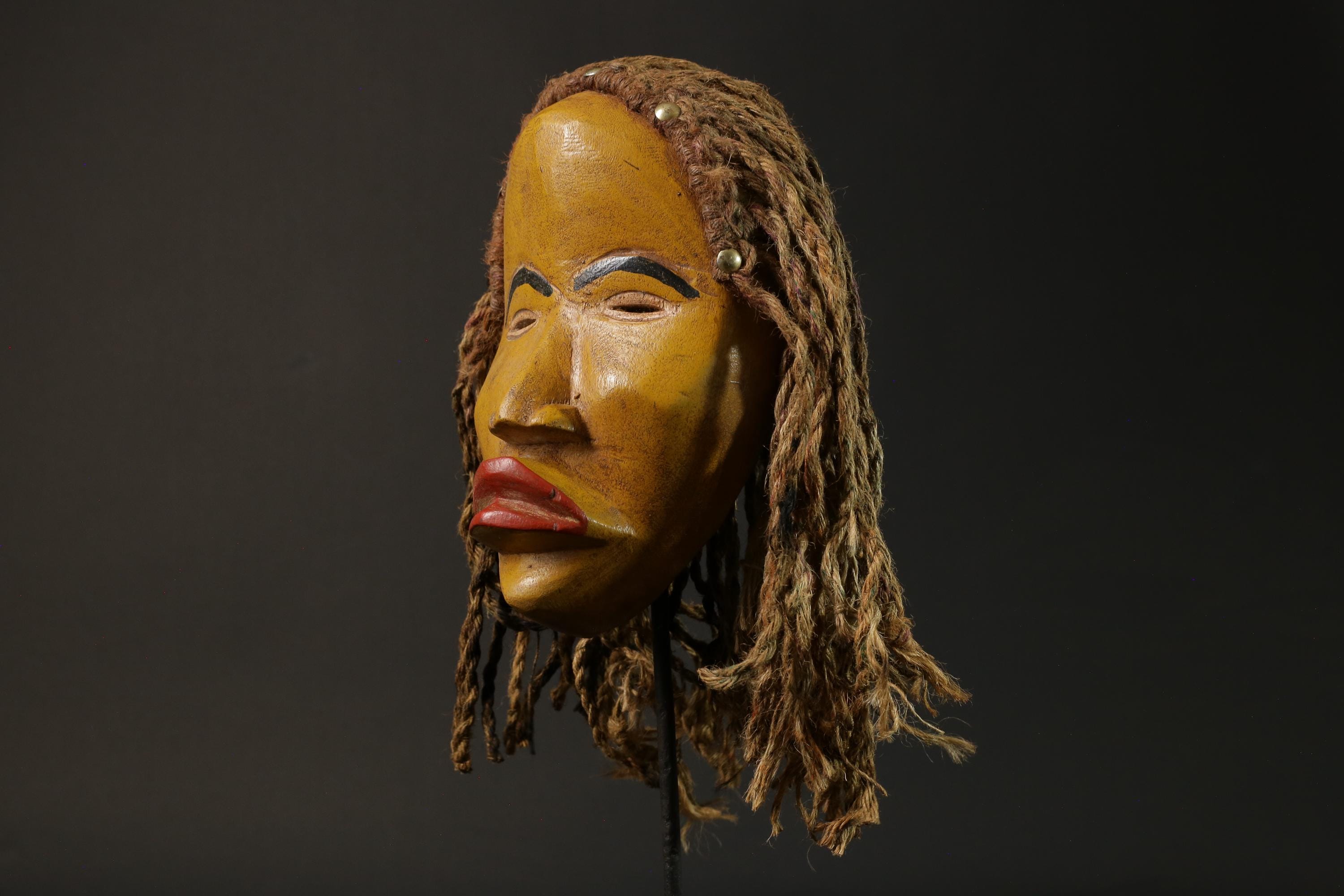 African wood mask antiques Dan Kran also Dan Ngere or Dan Masks for wall-G2846