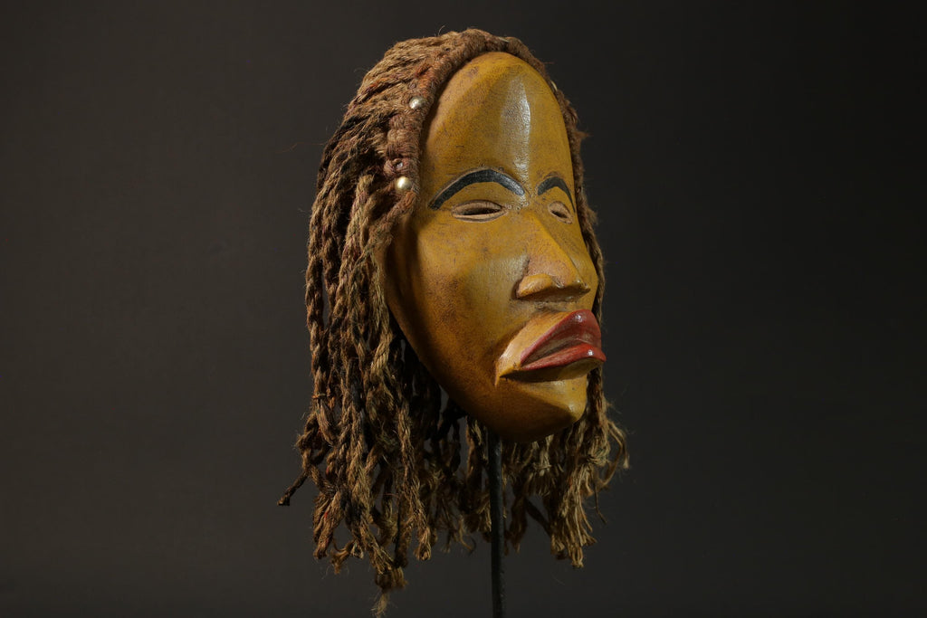 African wood mask antiques Dan Kran also Dan Ngere or Dan Masks for wall-G2846
