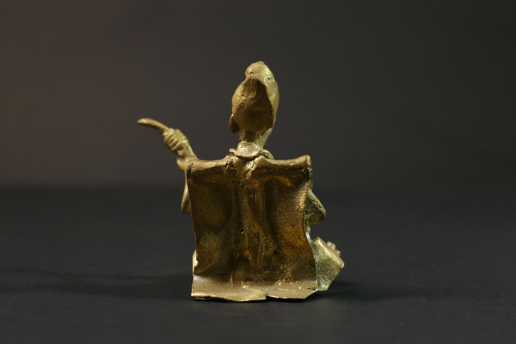 African Tribal Art Brass Musician Figurine Primitive Brass Figurine -G2861