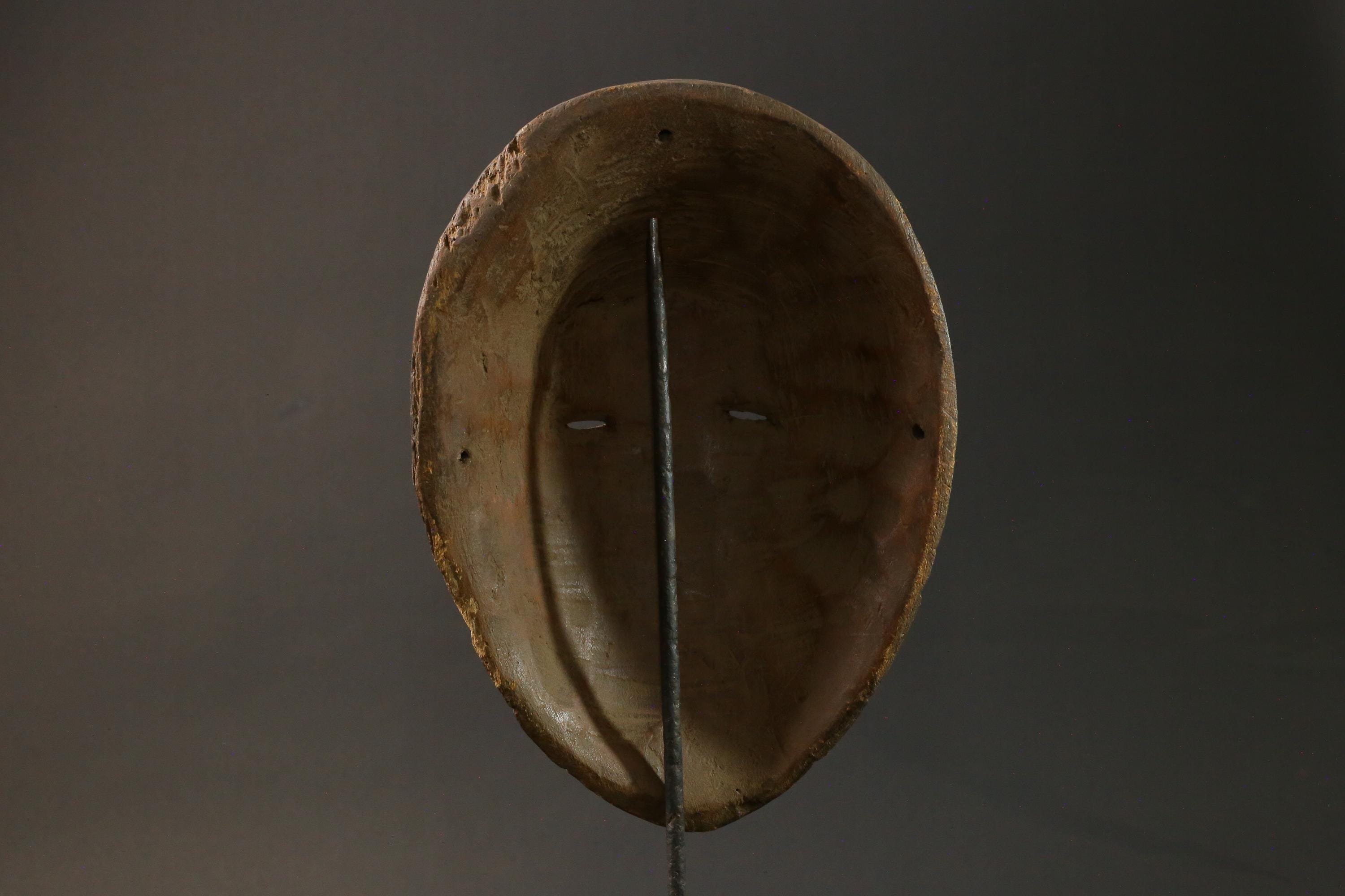 African wood mask antiques Hand Carved Wooden decor IgboIbo Burkina Faso Masks for wall-8933