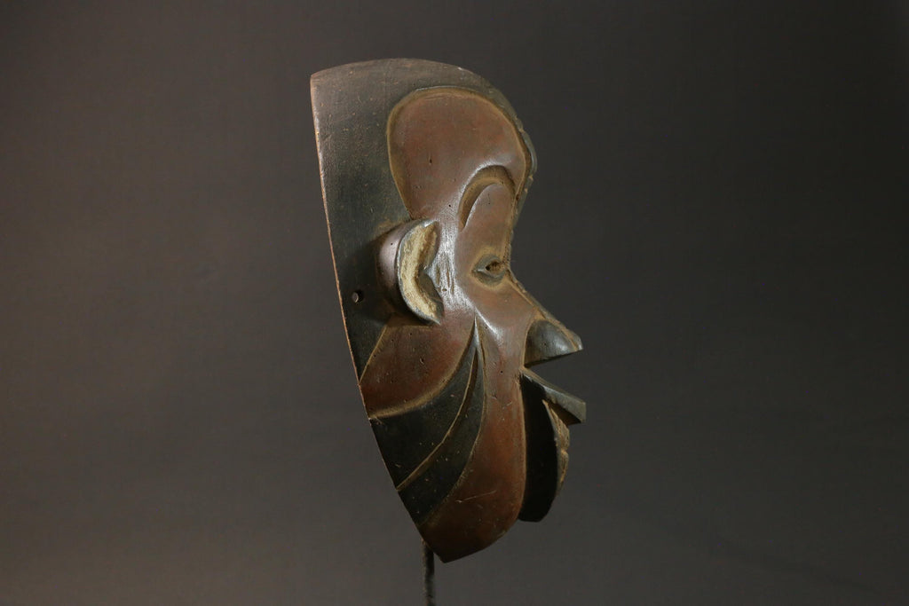 African wood mask antiques Hand Carved Wooden decor IgboIbo Burkina Faso Masks for wall-8933