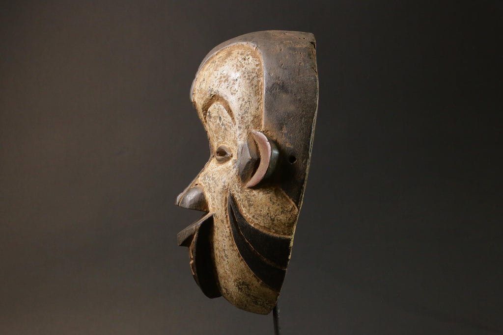 African wood mask antiques Hand Carved Wooden decor IgboIbo Burkina Faso Masks for wall-8933