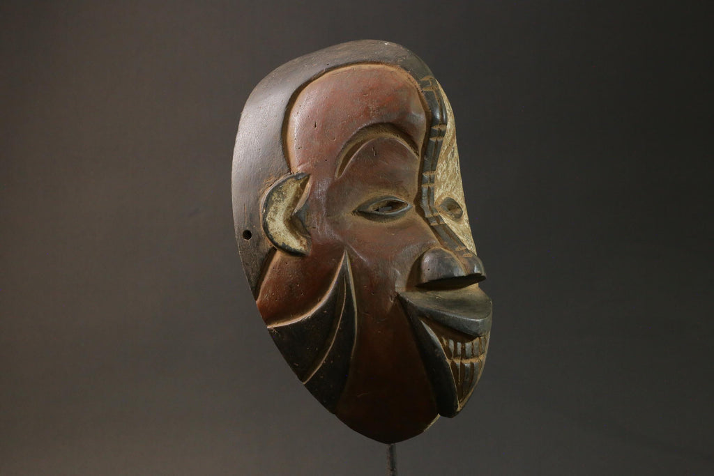African wood mask antiques Hand Carved Wooden decor IgboIbo Burkina Faso Masks for wall-8933