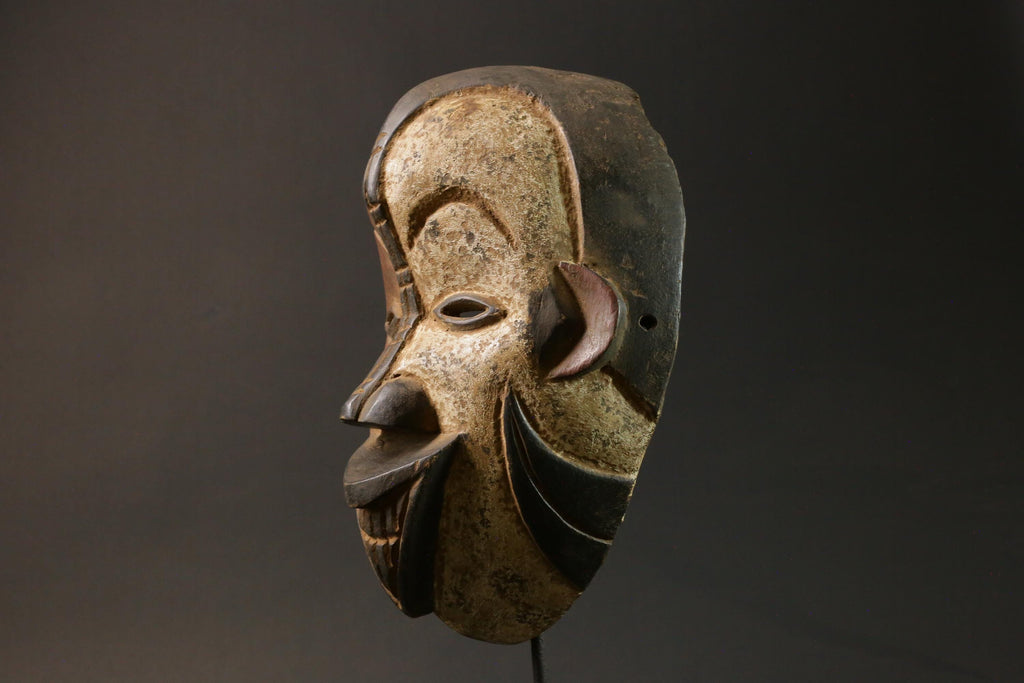 African wood mask antiques Hand Carved Wooden decor IgboIbo Burkina Faso Masks for wall-8933