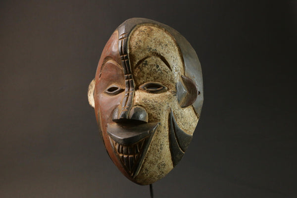 African wood mask antiques Hand Carved Wooden decor IgboIbo Burkina Faso Masks for wall-8933