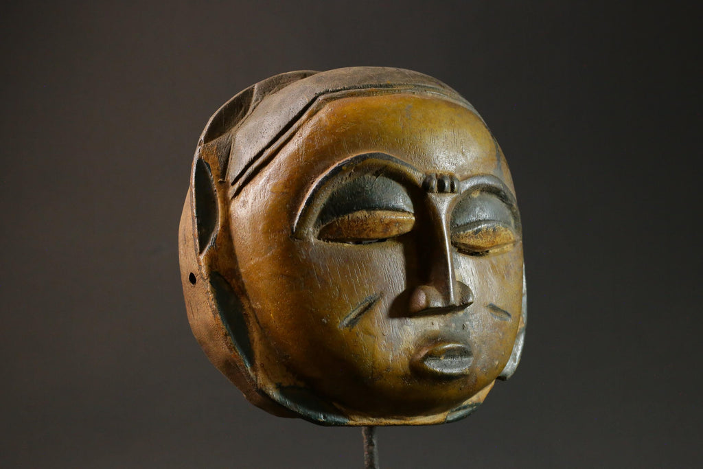 African Face Mask Baule Tribal Art Wooden Bete Guro Face Masks for wall-7568