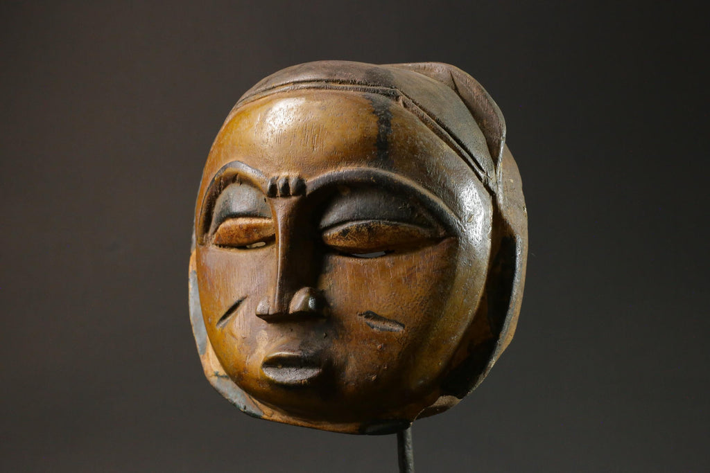 African Face Mask Baule Tribal Art Wooden Bete Guro Face Masks for wall-7568