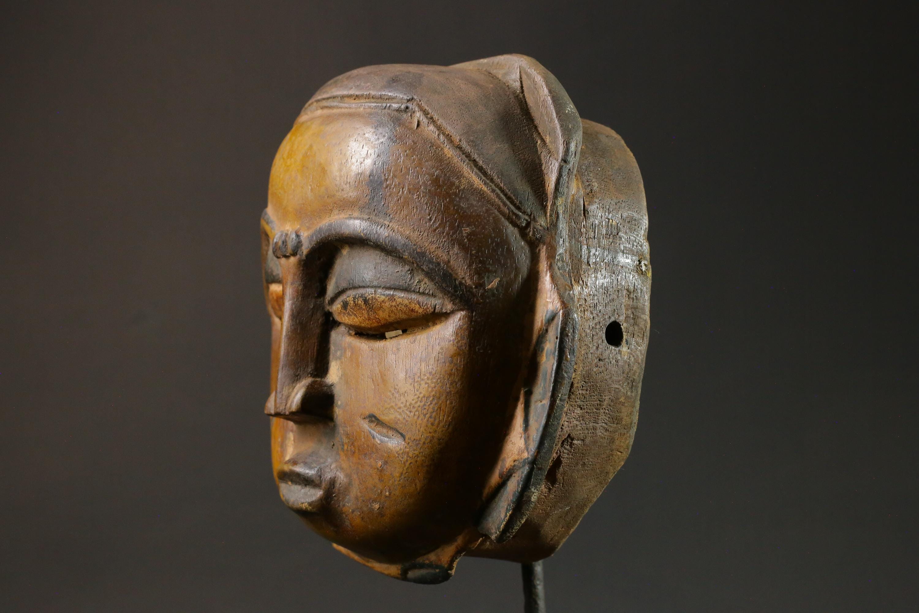 African Face Mask Baule Tribal Art Wooden Bete Guro Face Masks for wall-7568