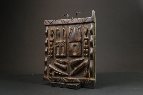 African Vintage wood door Wall art Dogon African Wood Granary Door for wall-G2864