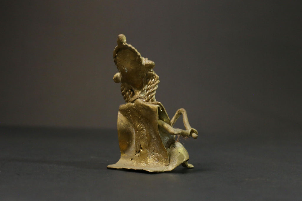 African Tribal Bronze Musician drum Player full handmade sculpture Tribal-G2868