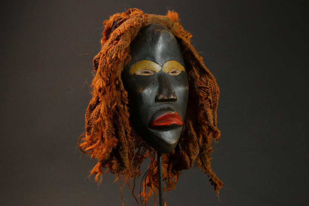 African wood mask antiques Dan Kran also Dan Ngere or Dan Masks for wall-G2873