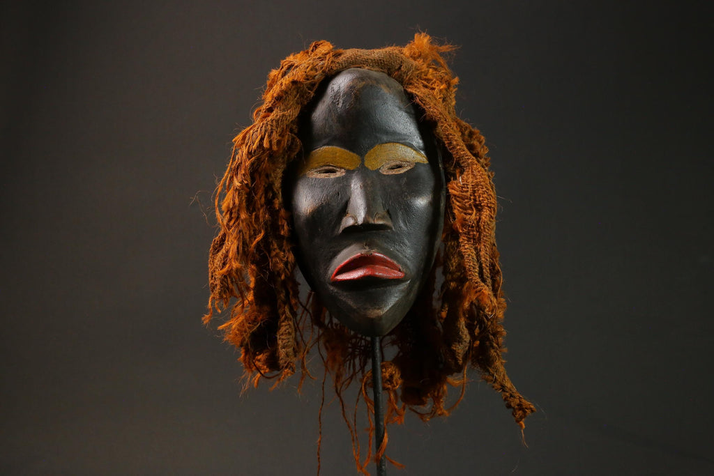 African wood mask antiques Dan Kran also Dan Ngere or Dan Masks for wall-G2873