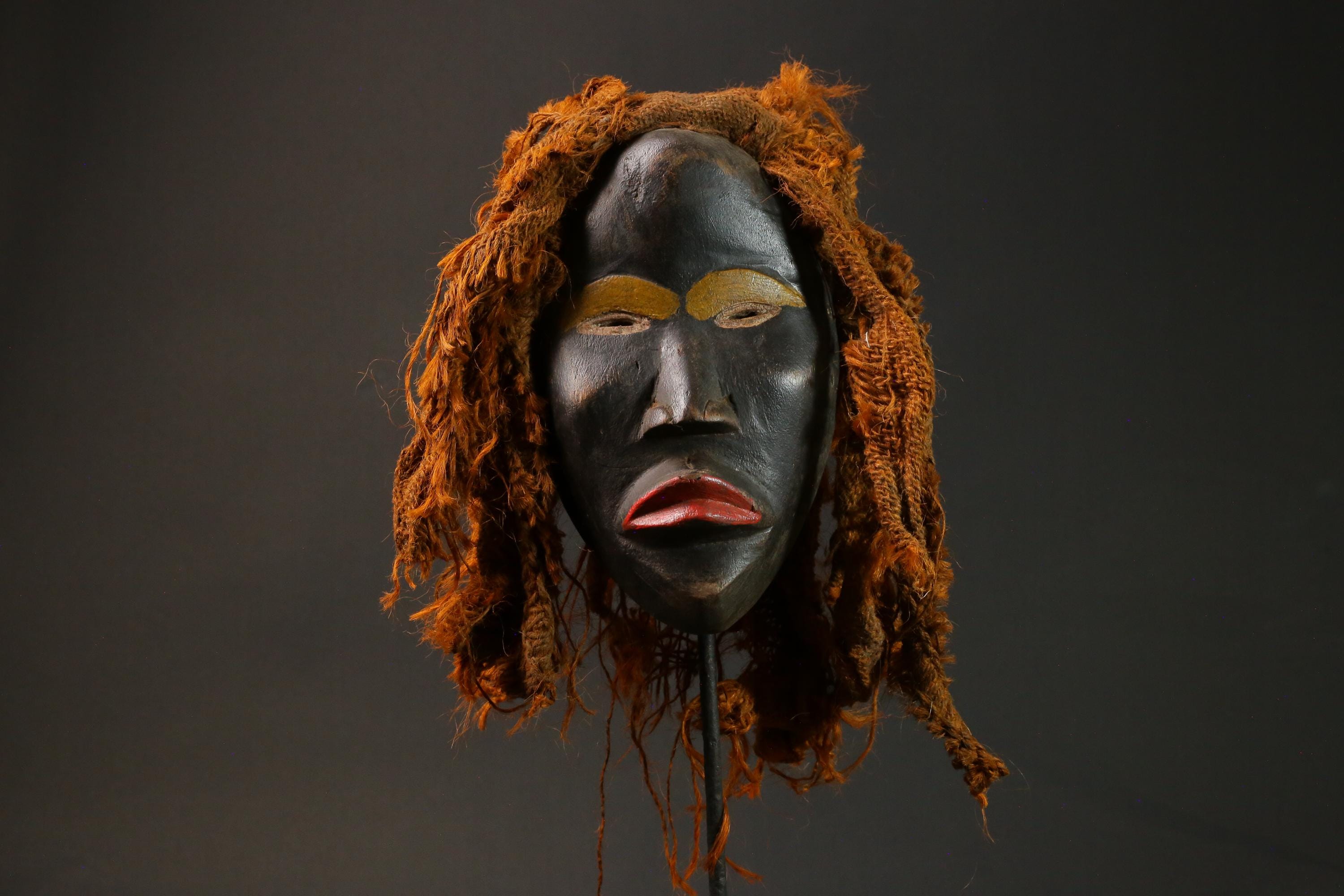 African wood mask antiques Dan Kran also Dan Ngere or Dan Masks for wall-G2873
