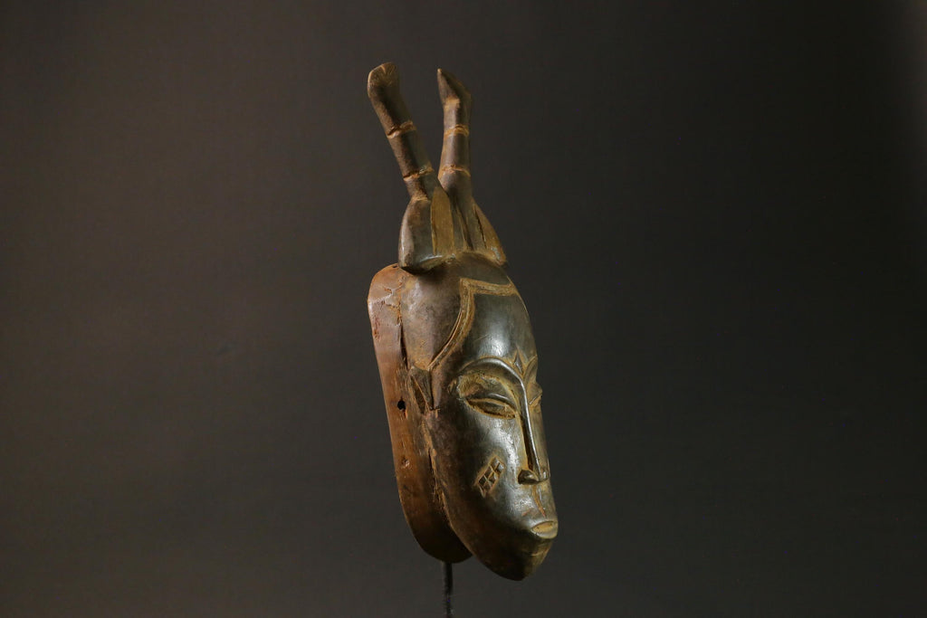 African mask Use tribal Baule Wall Hanging Primitive Art Collectibles Masks for wall-7634