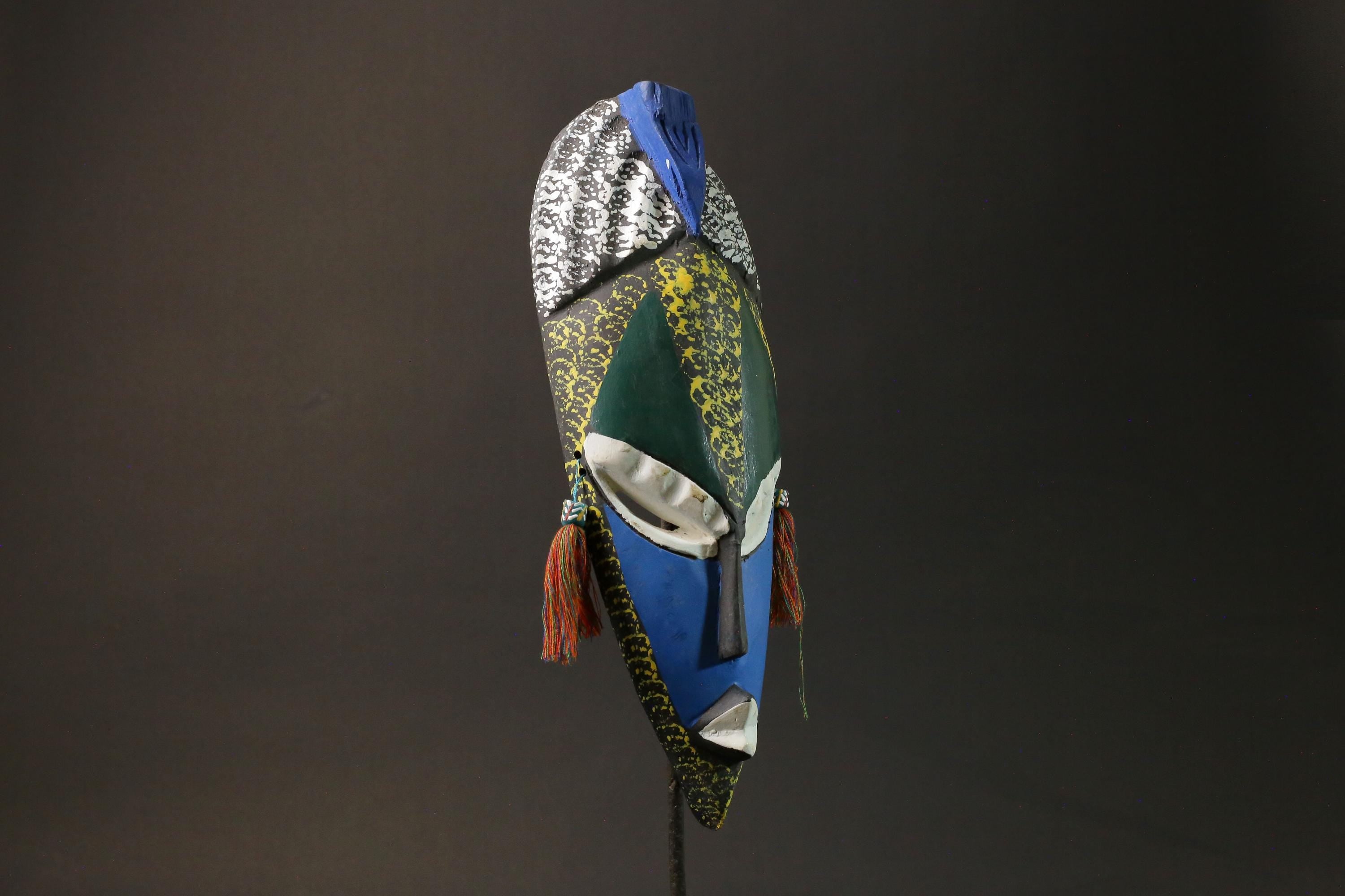 African mask wood Colorful Ghana real figure vintage African masks for wall-6108