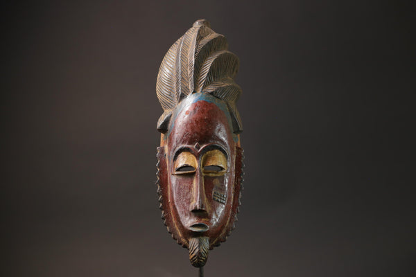 African Tribal Face Mask Wood Hand Carved Vintage Wall Hanging Guro Mask Masks for wall-G2646