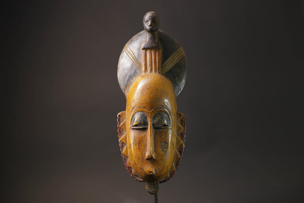 African wood mask antiques Tribal Mask Handmade folk art Antiques Guro Masks for wall-G2650