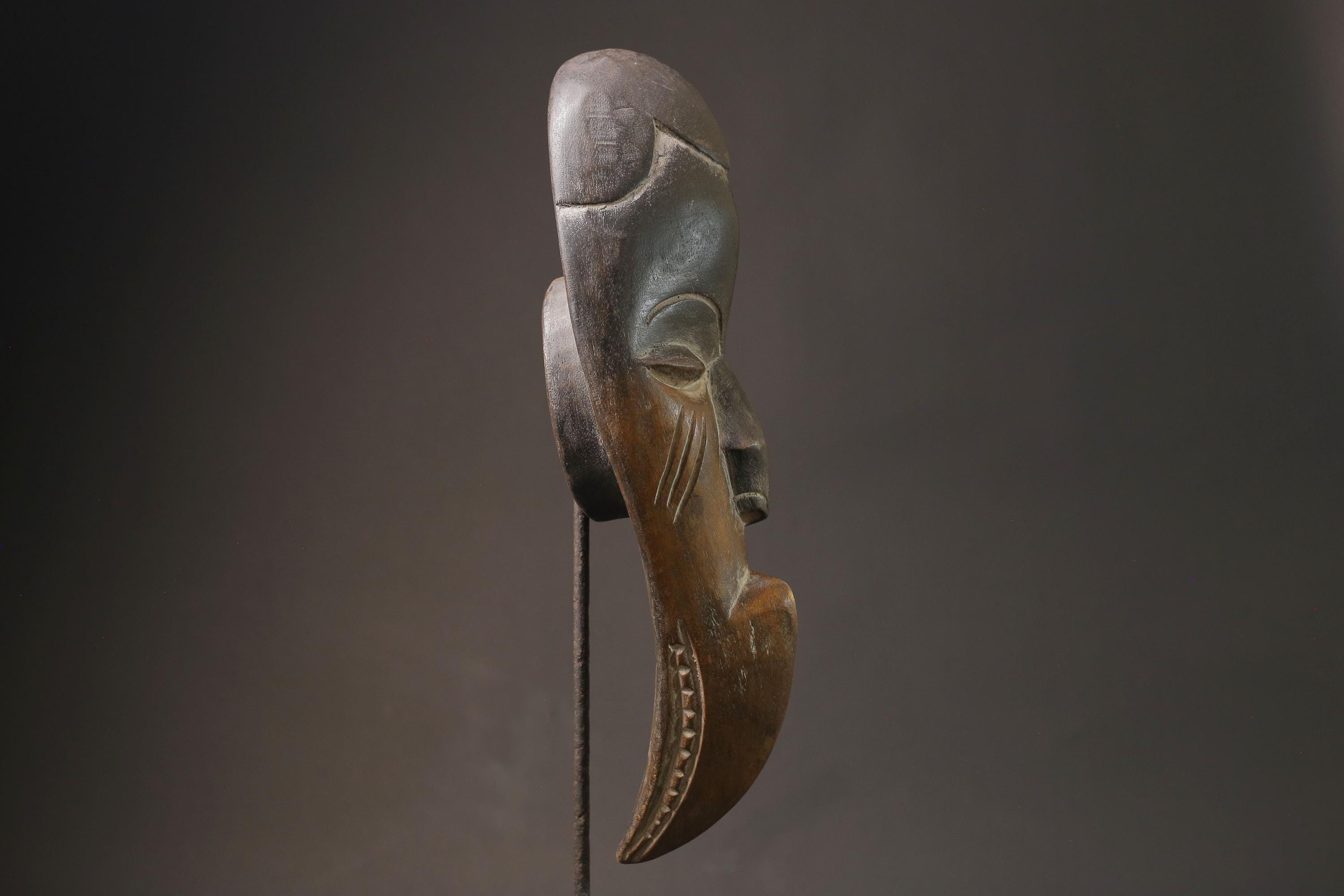 African Tribal Wood masks Home Décor Hand Carved Bwami Society Lega Masks for wall-G1036