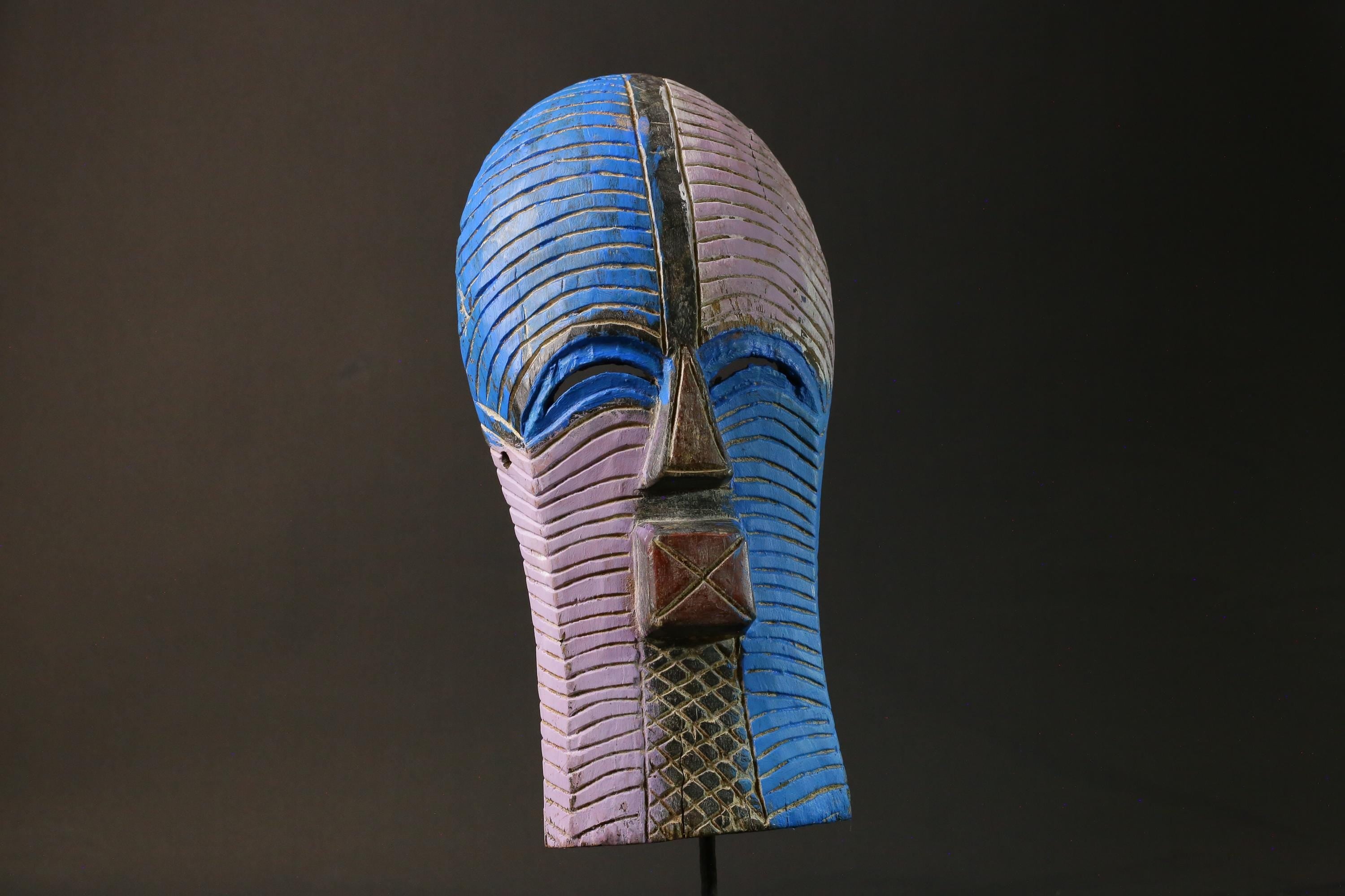 African mask wood African real figure vintage African masks Face Songye Masks for wall-G1257