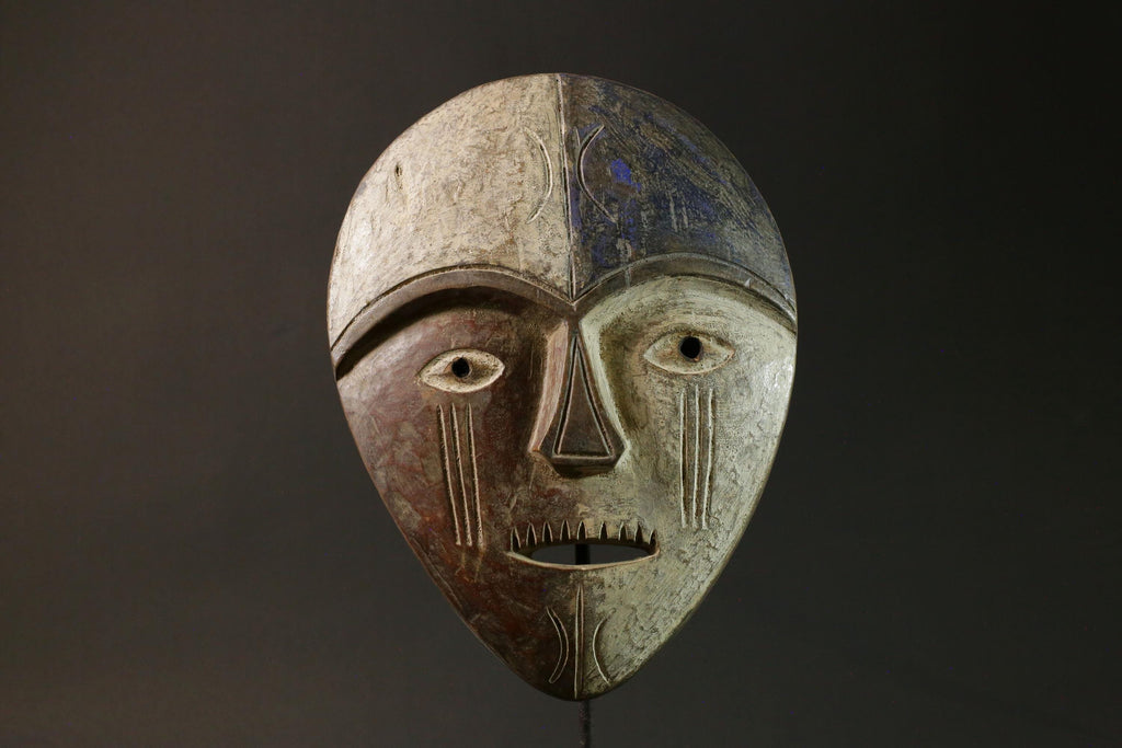african wood mask antiques Dem Lega Wall Hanging Primitive Art Collectibles-7615