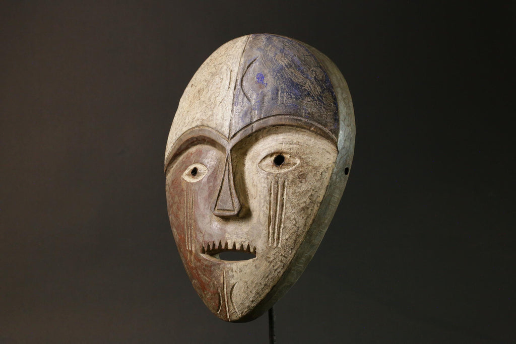african wood mask antiques Dem Lega Wall Hanging Primitive Art Collectibles-7615