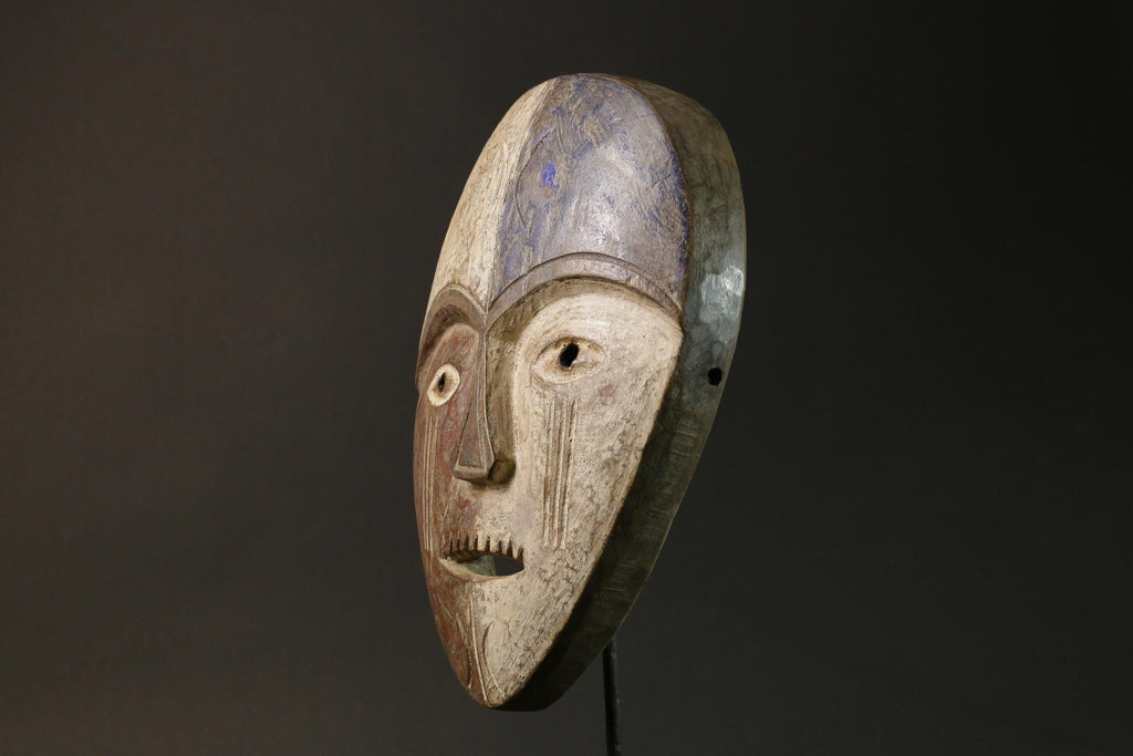 african wood mask antiques Dem Lega Wall Hanging Primitive Art Collectibles-7615
