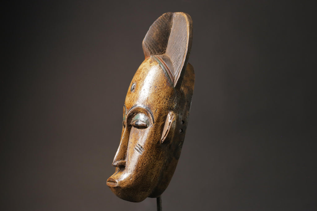 African Mask Antiques Tribal Art Face Vintage Wood Carved Vintage Guro Masks for wall -8776