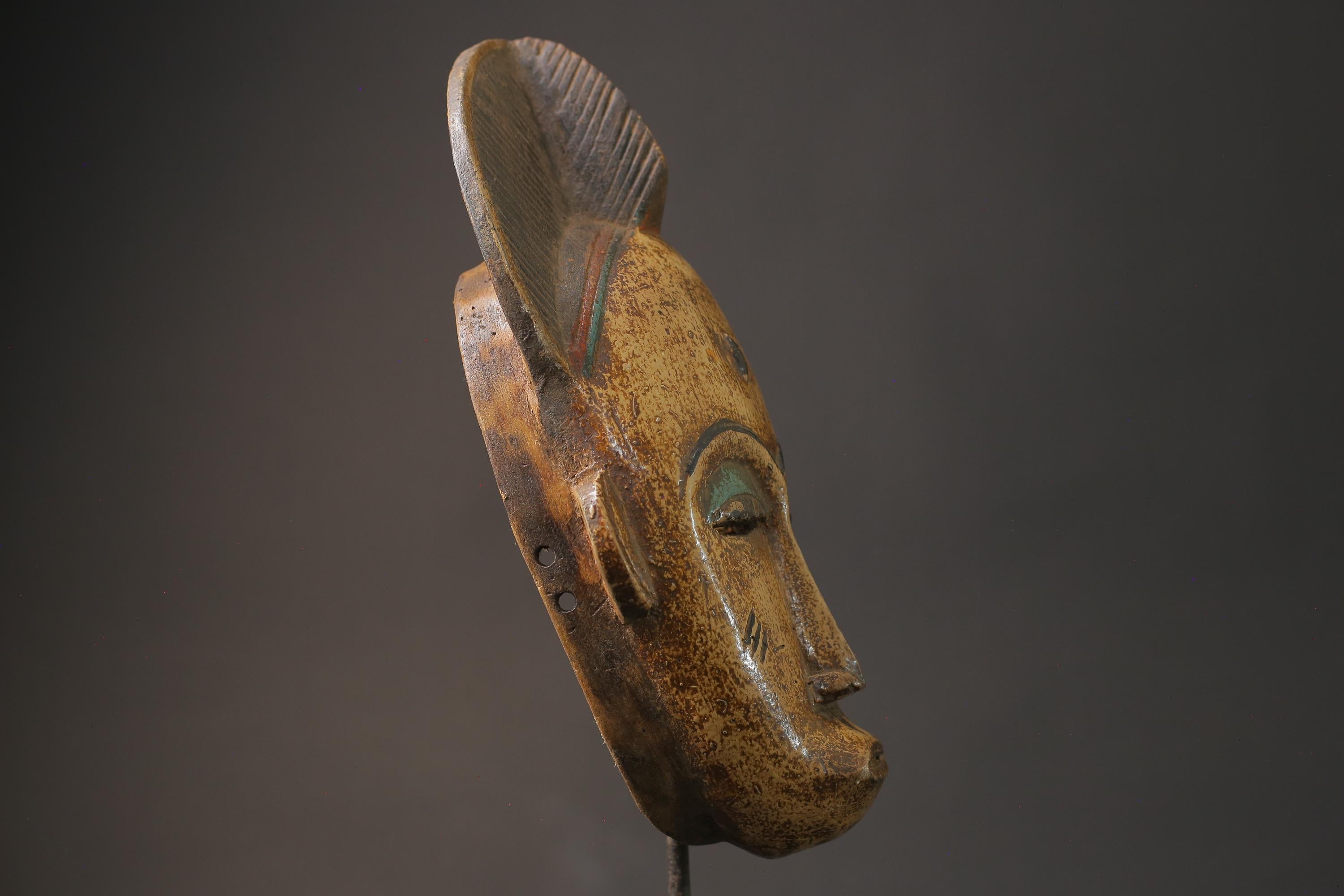 African Mask Antiques Tribal Art Face Vintage Wood Carved Vintage Guro Masks for wall -8776