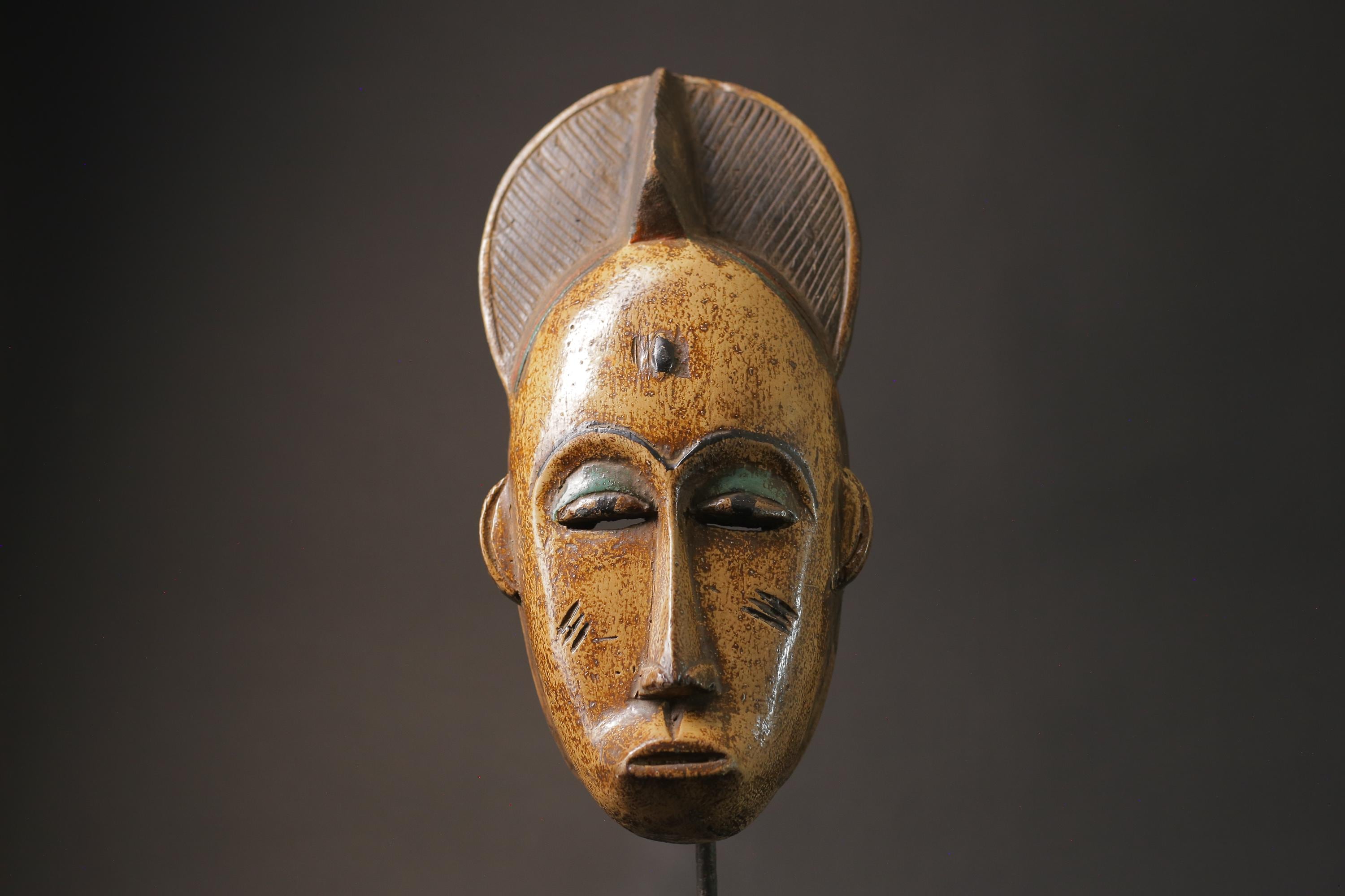 African Mask Antiques Tribal Art Face Vintage Wood Carved Vintage Guro Masks for wall -8776