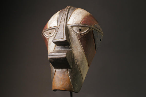 African Face Mask Wood Hand Carved Old Tribal Mask Face Songye Antiques Masks for wall-G1018