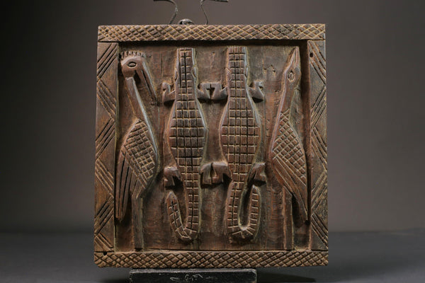 African Vintage wood door Wall art Dogon African Wood Granary Door-G2669