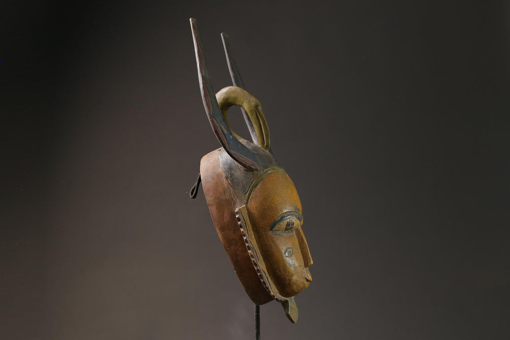 African Mask Hand Carved Guro Tribe Gu Female Face Mask Home Décor Masks for wall -G2677