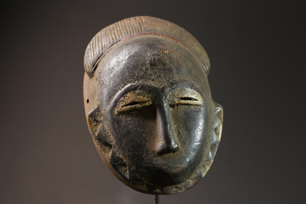 African Mask Hand Carved Guro Tribe Gu Female Face Mask Home Décor Masks for wall -G2679