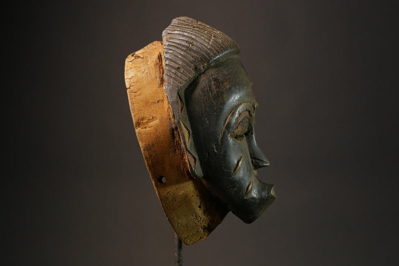 African wood mask antiques Vintage Carved Wood Hanging Baule Guro Female Masks for wall-7315