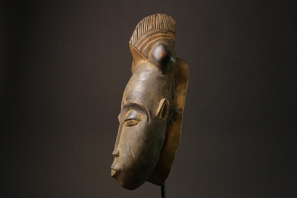 African wood mask antiques made of carved wood Vintage Yohoure Masks for wall-7313