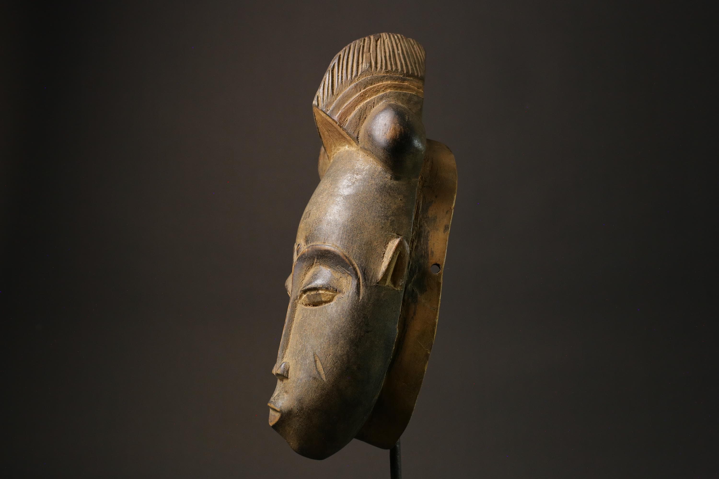 African wood mask antiques made of carved wood Vintage Yohoure Masks for wall-7313
