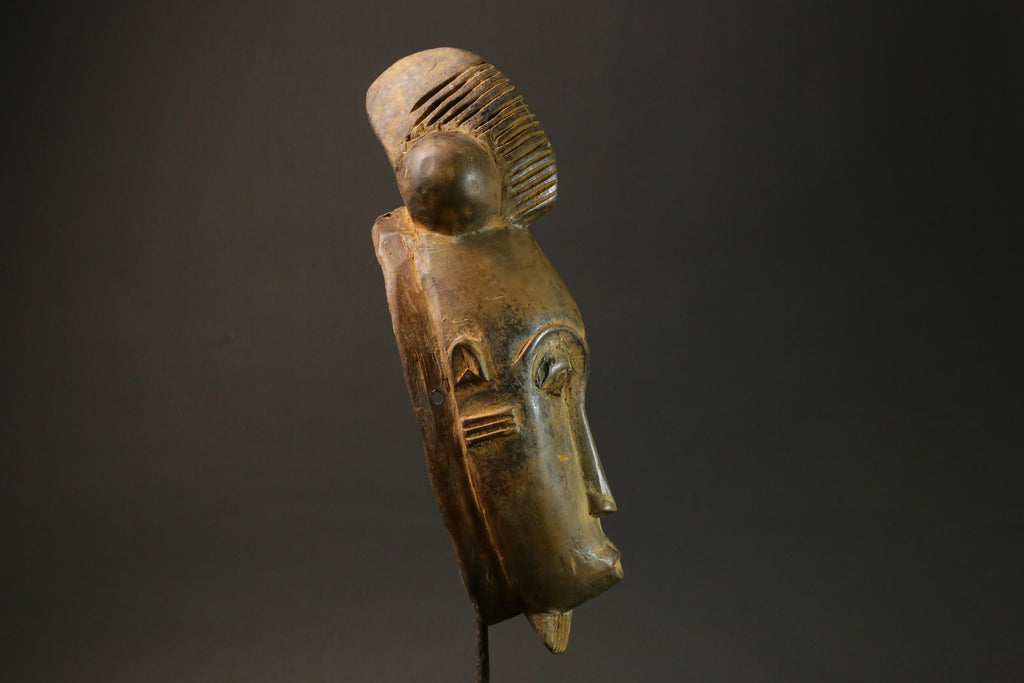 African mask antiques Baule Art Face Vintage Wood Carved Guru Masks for wall-7630