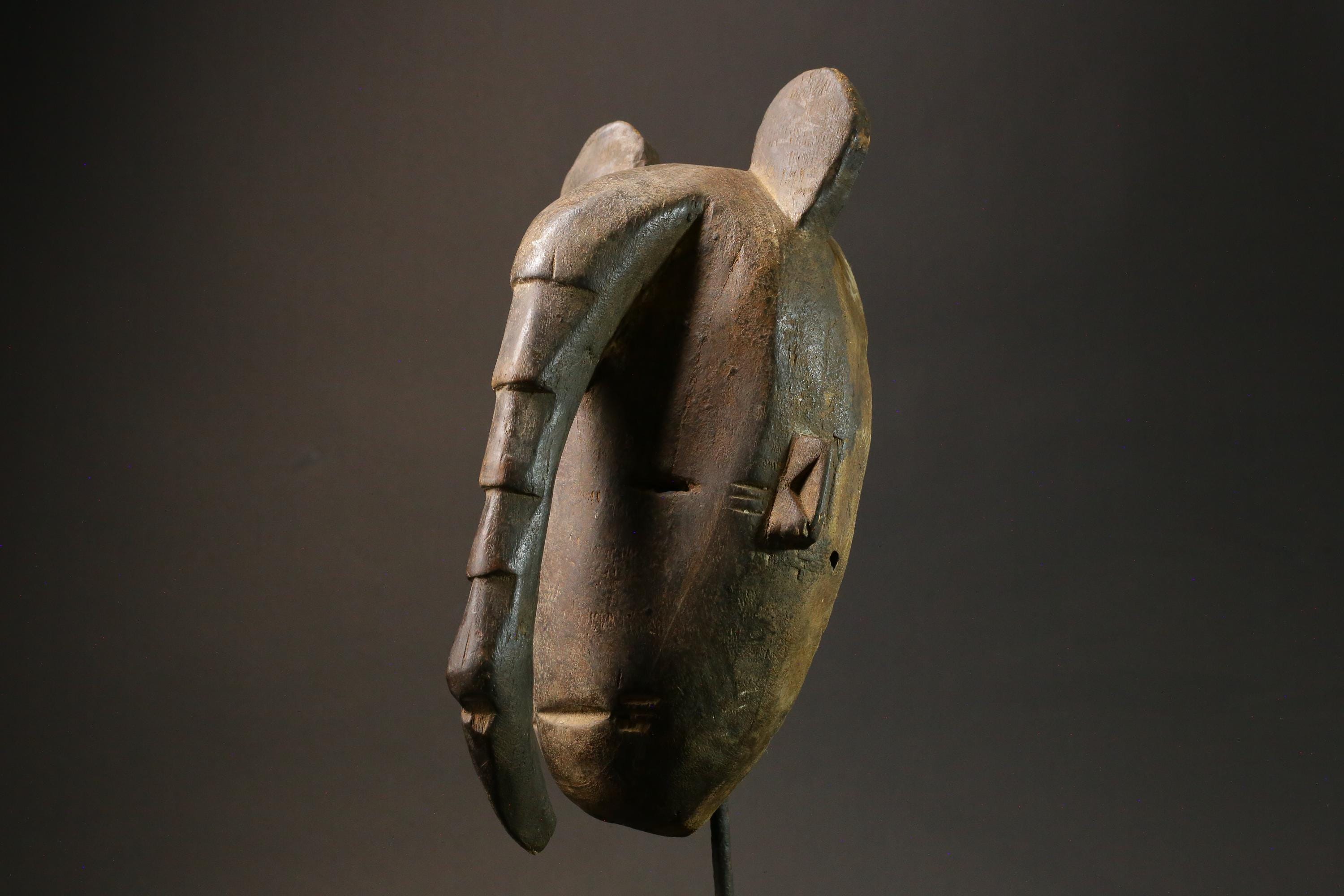 African Mask Antiques Yoruba Tribal Face Vintage Beautiful Mask Wood Guro Masks for wall-7580