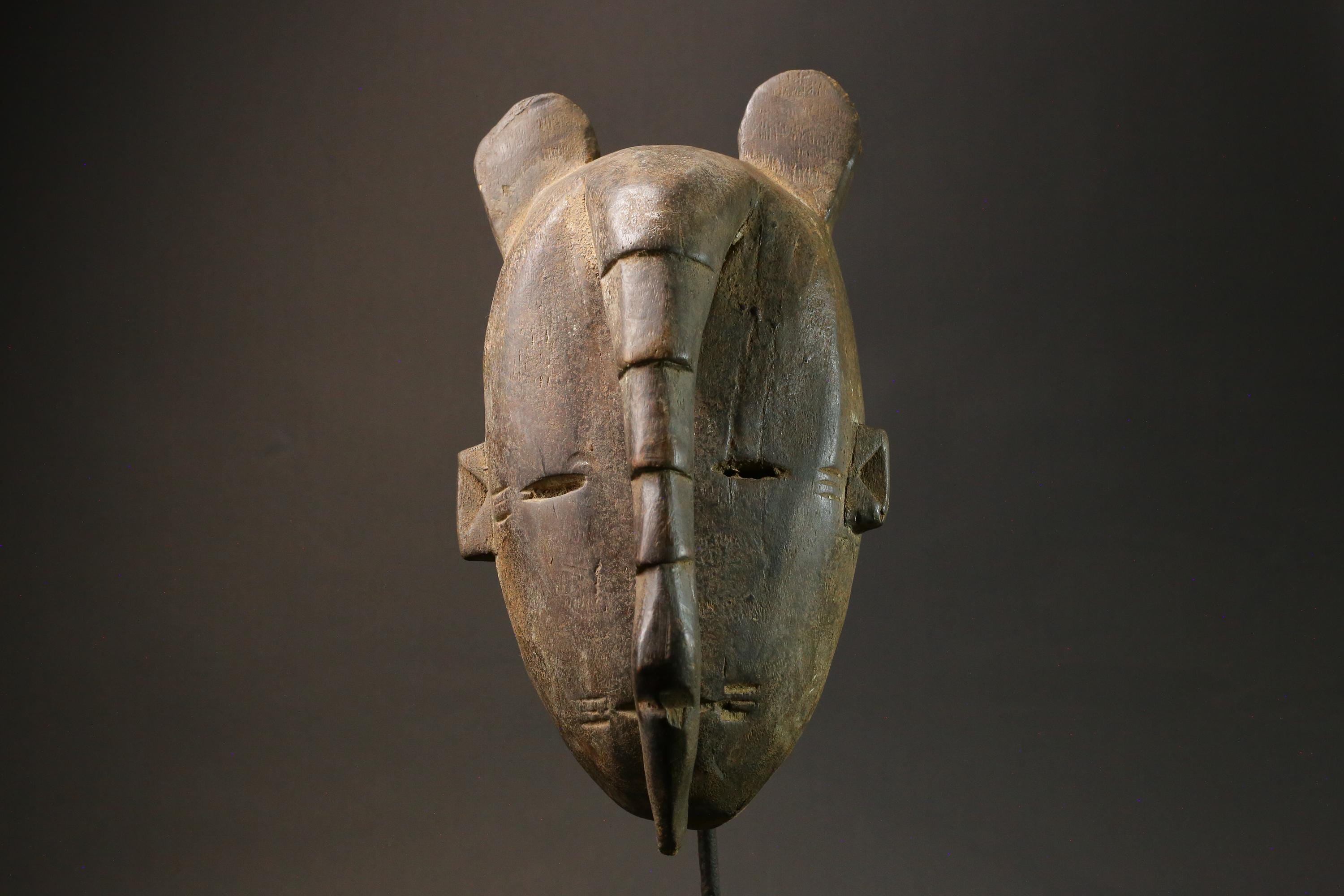 African Mask Antiques Yoruba Tribal Face Vintage Beautiful Mask Wood Guro Masks for wall-7580