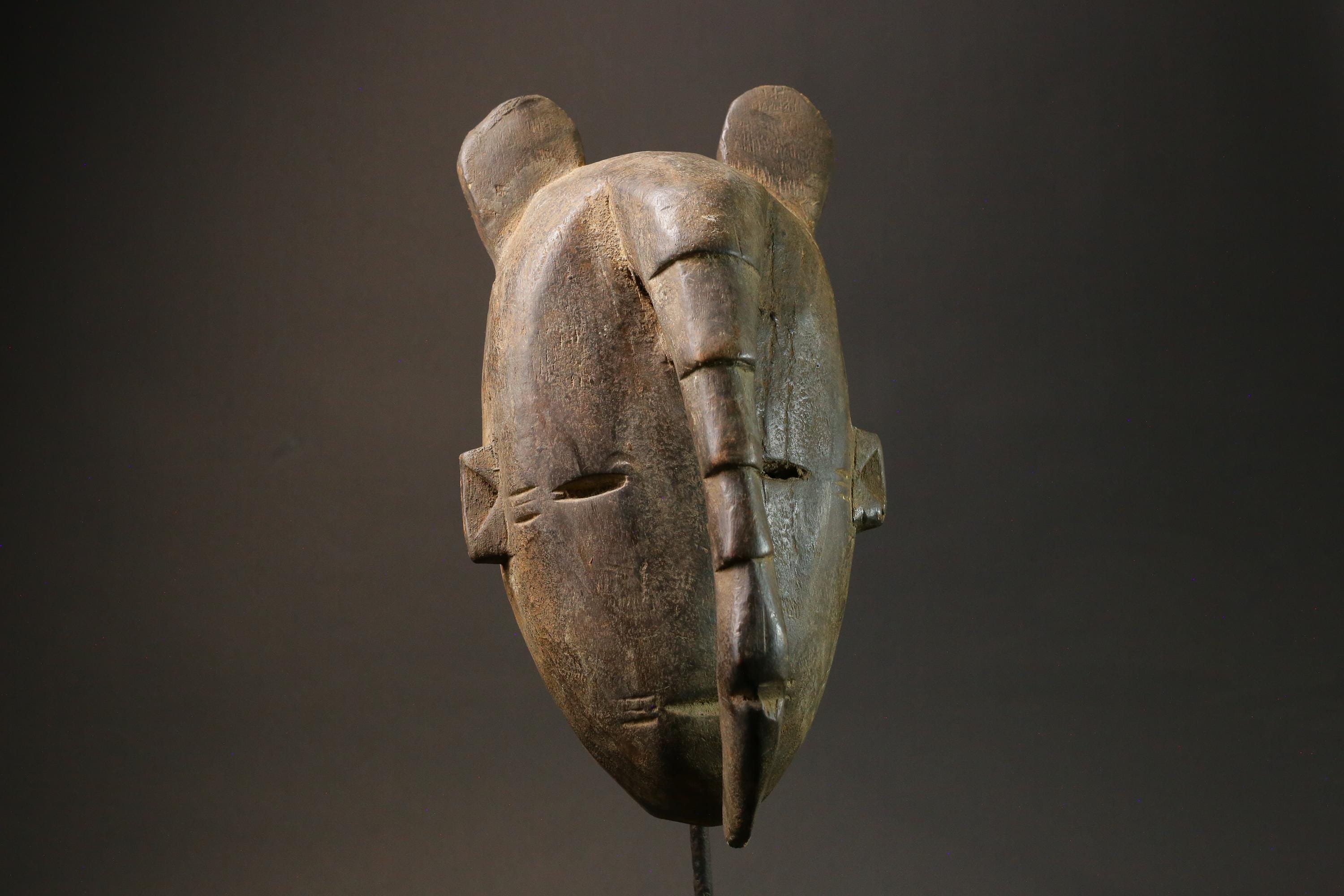 African Mask Antiques Yoruba Tribal Face Vintage Beautiful Mask Wood Guro Masks for wall-7580
