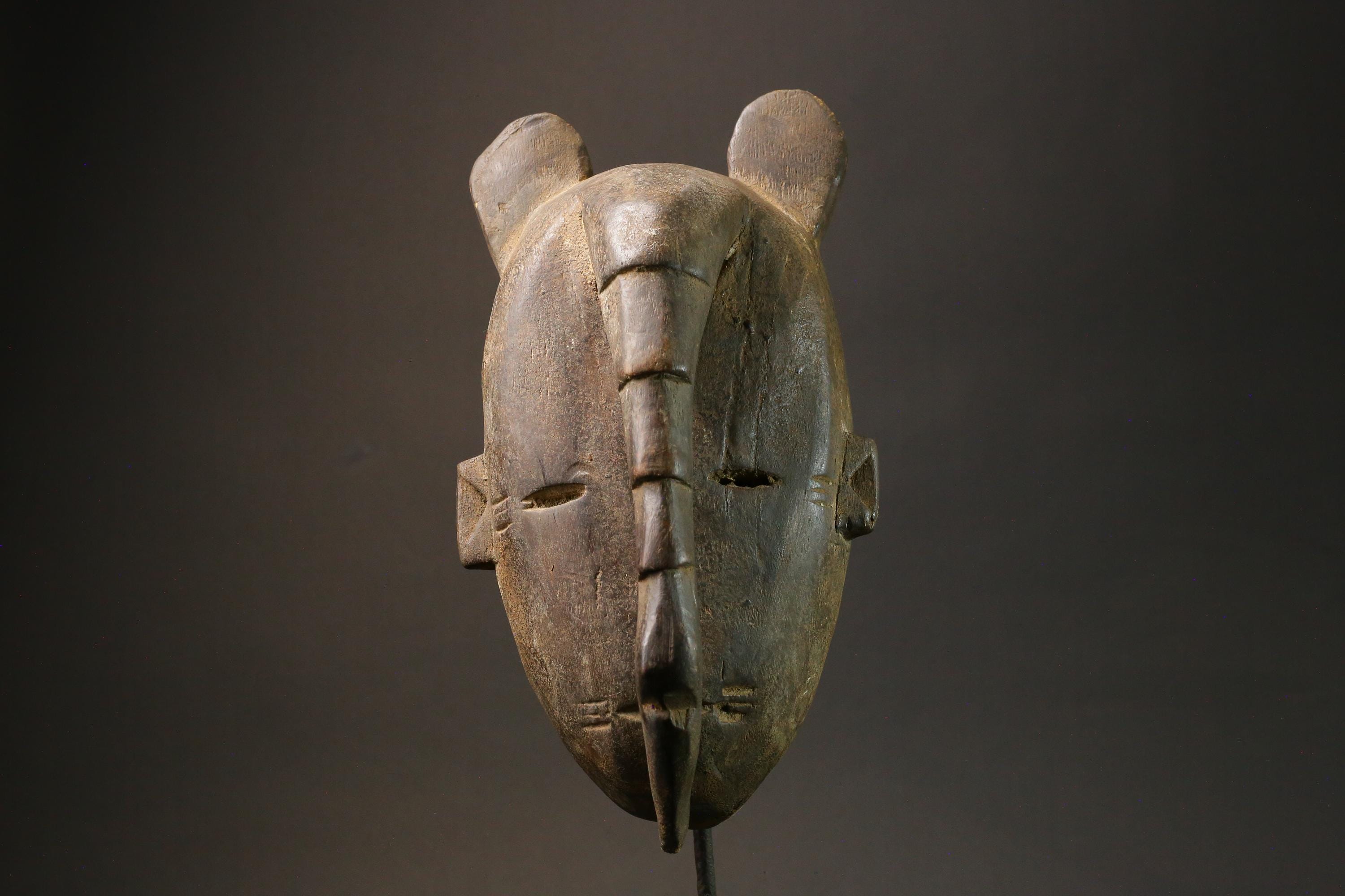 African Mask Antiques Yoruba Tribal Face Vintage Beautiful Mask Wood Guro Masks for wall-7580