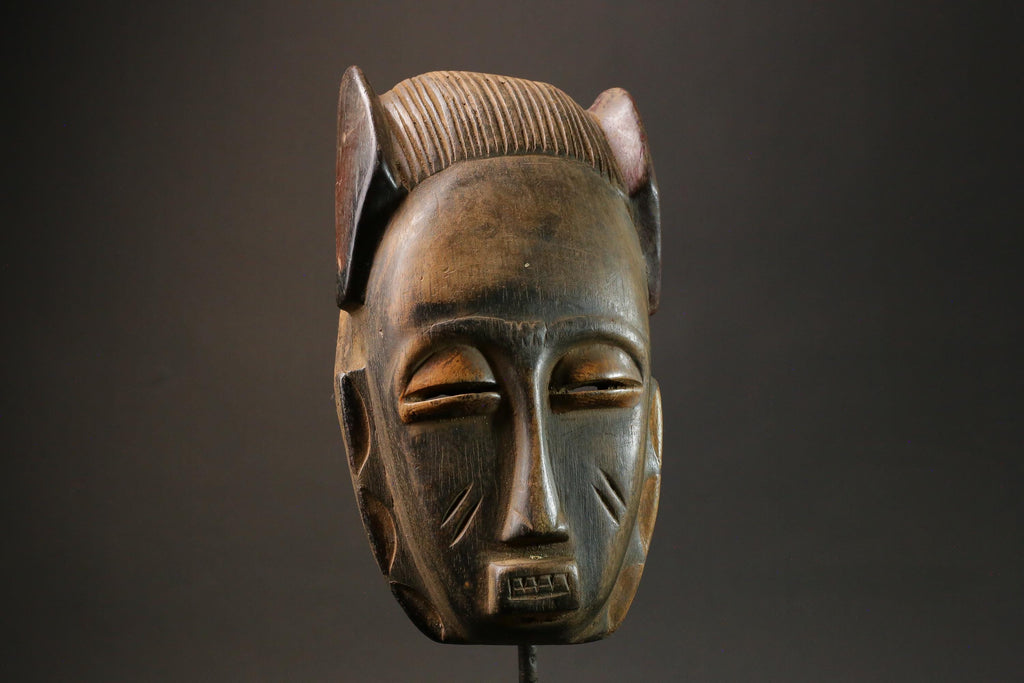 African Tribal Guro Wood masks Hand Carved Vintage Wood Hanging Masks for wall-7557